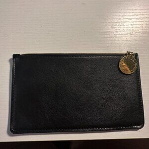 Stella McCartney Black Faux Leather Zippered Pouch 🖤 | Minimalist Designer Chic